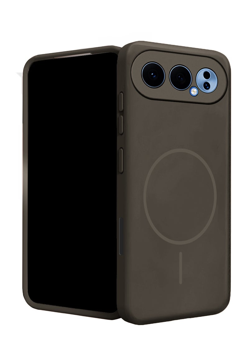 دبليو تيك غطاء حماية لهاتف Honor 500 5G 2025 من السيليكون السائل الفاخر متوافق مع حلقة MagSafe رفيعة (MCMPMN) - بني غامق - Image 2